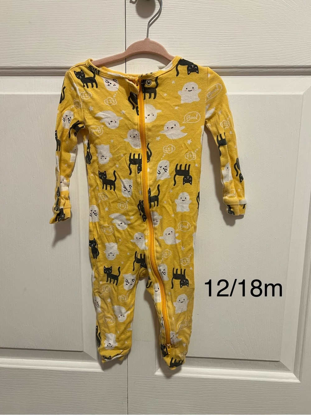 Joe Fresh Yellow Ghost & Black Cat Footed One-Piece